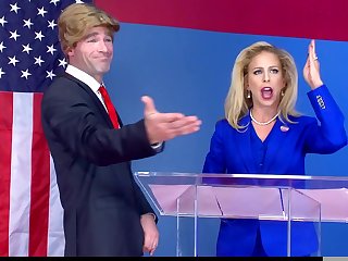Trump gone mad on hot blonde parody with Cherie DeVille