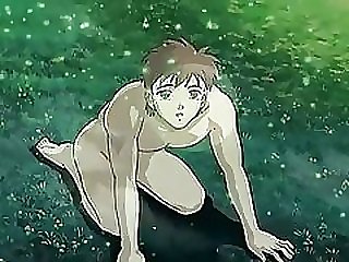 Anime hottie enjoys sex in missionary position in the forest