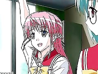 Amazing anime schoolgirl giving her best boobjob